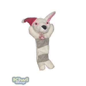 Karácsonyi zörgős-sípolós plüss "nyúl kutya" 45cm