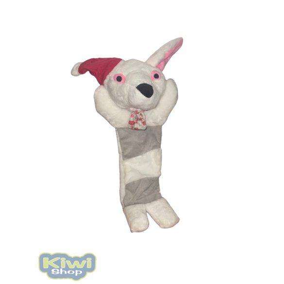 Karácsonyi zörgős-sípolós plüss "nyúl kutya" 45cm