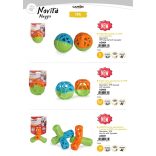 TPR labda, vízen lebegő, sípoló, jutifalat rejtő 9 cm