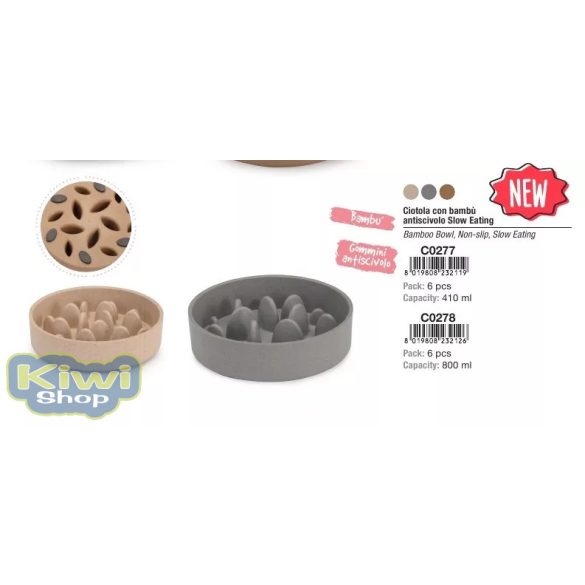 HABZSOLÁSGÁTLÓ BAMBUSZ TÁL 175*47 MM 800 ML VEGYES SZÍNBEN