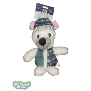 Karácsonyi sípolós plüss maci 33cm