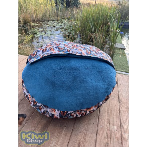 Kiwi Pet's kék tacskós strong bebújós fekhely 80cm 