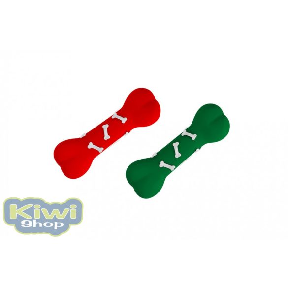 Karácsonyi sípolós vinyl csontok zöld és piros 20cm