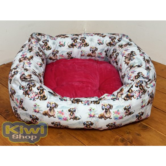 Kiwi Pet's strong vidám tacskók peremes fekhely 60x50cm