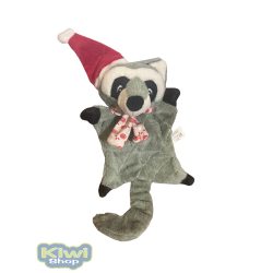 Karácsonyi zörgős-sípolós plüss mosómedve 42cm