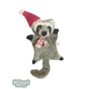 Karácsonyi zörgős-sípolós plüss mosómedve 42cm