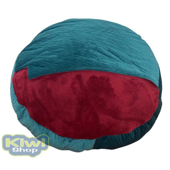 Kiwi Pet's exkluzív bebújós fekhely olajzöld-bordó 80cm 