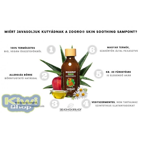 Zooro® Skin Soothing - 100% természetes, vegán kutyasampon allergiás kutyáknak