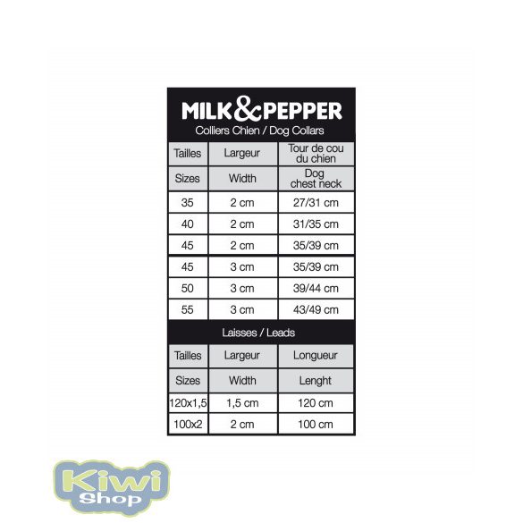 Milk&Pepper Quartz Black nyakörv 40x2cm