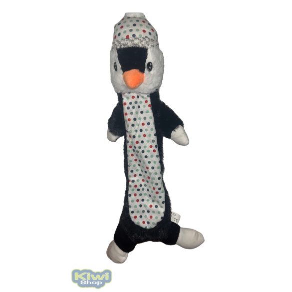 Karácsonyi hosszú zörgős-sípolós plüss pingvin 55cm