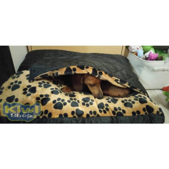 Kiwi Pet's szögletes bebújós fekhely szürke sherpa 75x55cm