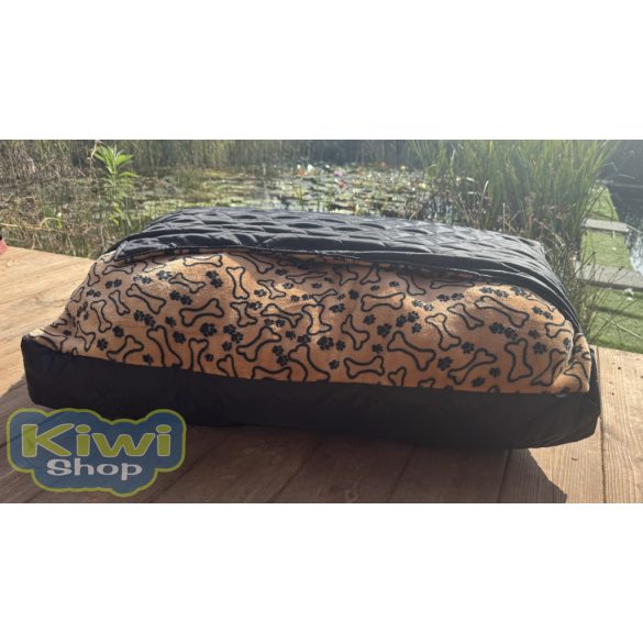 Kiwi Pet's barna csontos-tappancsos szögeletes bebújós 90x55cm