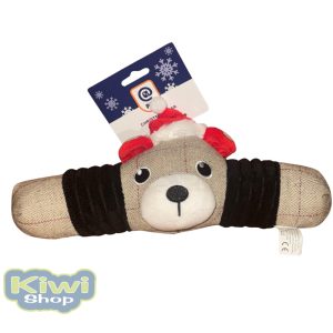 Karácsonyi hosszú extrán sípoló maci 28cm