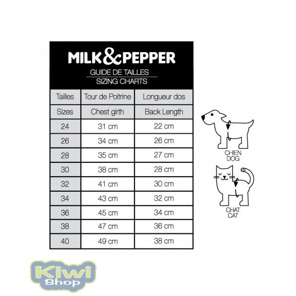 Milk&Pepper Ethan kifordítható kutyakabát 28-as