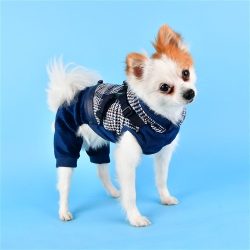   Puppia kezes-lábas hámmal kék szín, S méret, 25cm háthosszra 