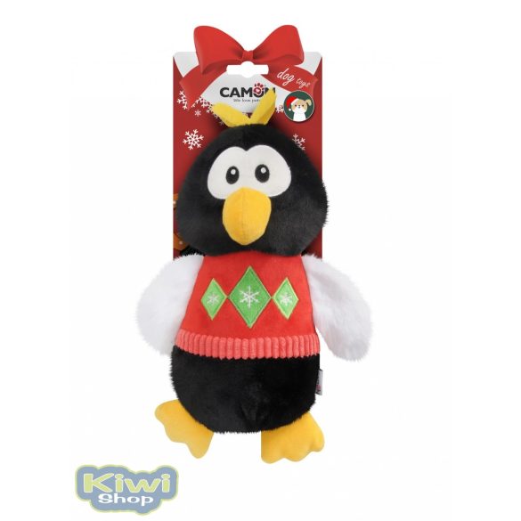Sípolós karácsonyi plüss pingvin 30cm