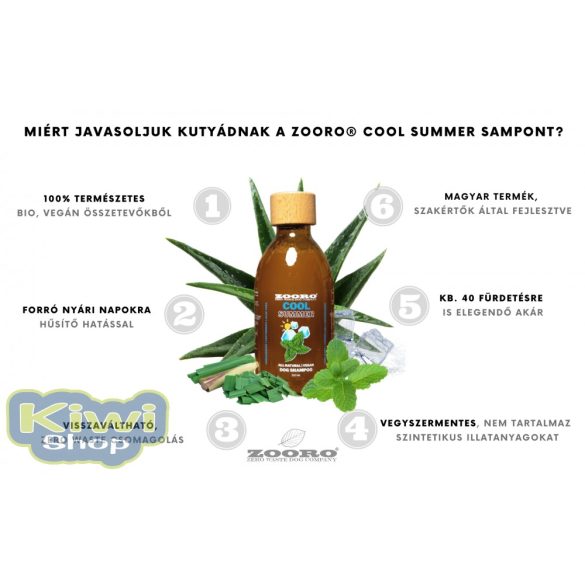 Zooro® Cool Summer - 100% természetes, vegán, hűsítő kutyasampon forró nyári napokra
