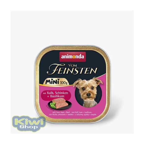 Animonda Vom Feinsten Adult Mini (borjú,sonka,bazsalikom) alutálkás - felnőtt kutyák részére (100g)