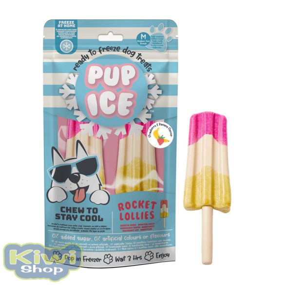 Pup Ice Rocket Lollies Eper & banán JÉGKRÉM KUTYÁKNAK (M) 2 db/ 90g