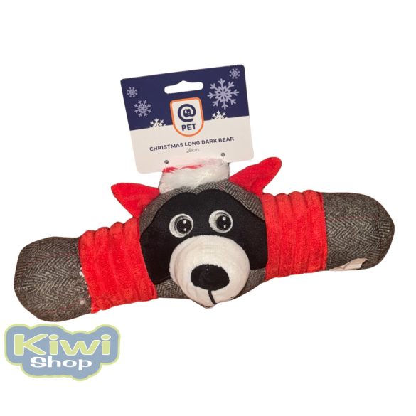 Karácsonyi hosszú extrán sípoló fekete maci 28cm