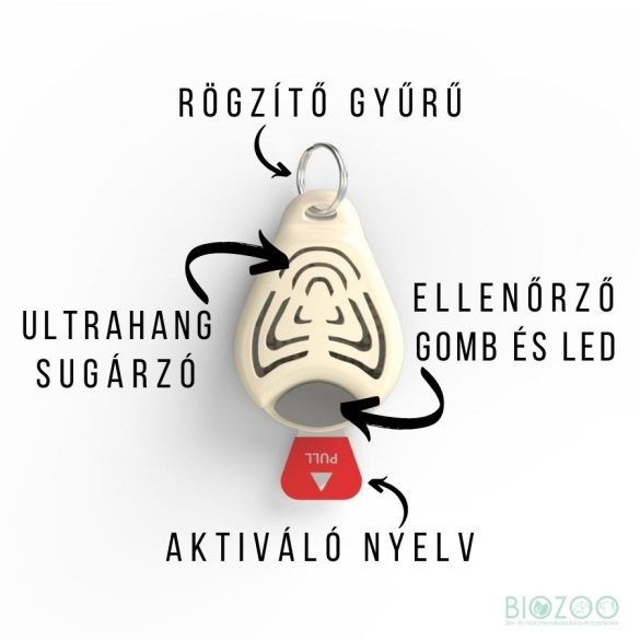 Vegyszermentes ultrahangos kullancs- és bolhariasztó medál kutyáknak és macskáknak, TICKLESS - bézs