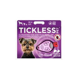   Vegyszermentes ultrahangos kullancs- és bolhariasztó medál kutyáknak és macskáknak, TICKLESS - pink