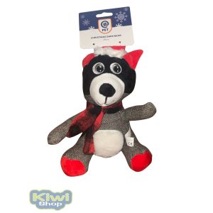 Karácsonyi sípolós szövet fekete maci 29cm