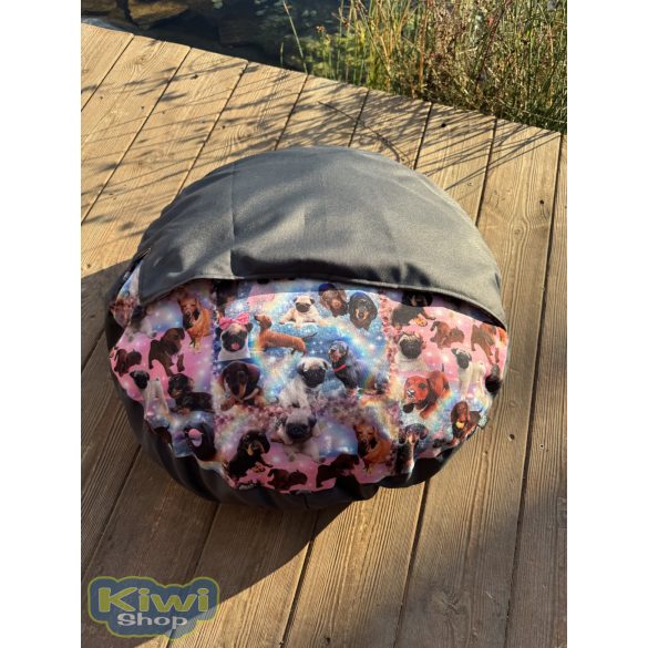 Kiwi Pet's strong bebújós fekhely színes tacskós 60cm