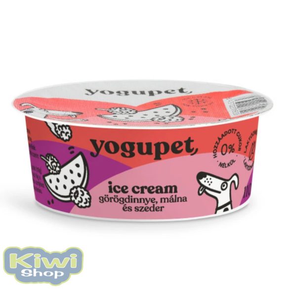 YOGUPET LAKTÓZMENTES JOGHURT ÉS KUTYAFAGYI KUTYÁKNAK ÉS CICÁKNAK - GÖRÖGDINNYE ÉS MÁLNA 110G