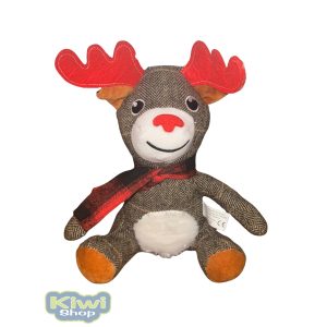 Karácsonyi sípolós szövet fekete rénszarvas 31cm