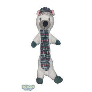 Karácsonyi hosszú zörgős-sípolós plüss jegesmedve 55cm