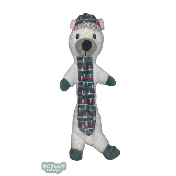 Karácsonyi hosszú zörgős-sípolós plüss jegesmedve 55cm