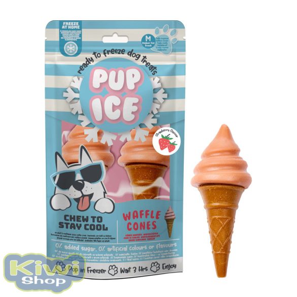 Pup Ice Waffle Cones Eper JÉGKRÉM KUTYÁKNAK (M) 2db 110g