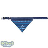 Tappancsos-csíkos kendős nyakörv kék