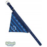 Tappancsos-csíkos kendős nyakörv kék