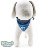 Tappancsos-csíkos kendős nyakörv kék