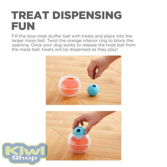 Topsy Treat Ball Interaktív csemege-adagoló kutyajáték - narancs