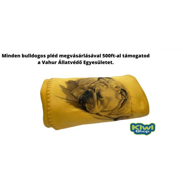 Angol bulldogos mustár színű pléd - Támogasd a Vahur Menhelyet