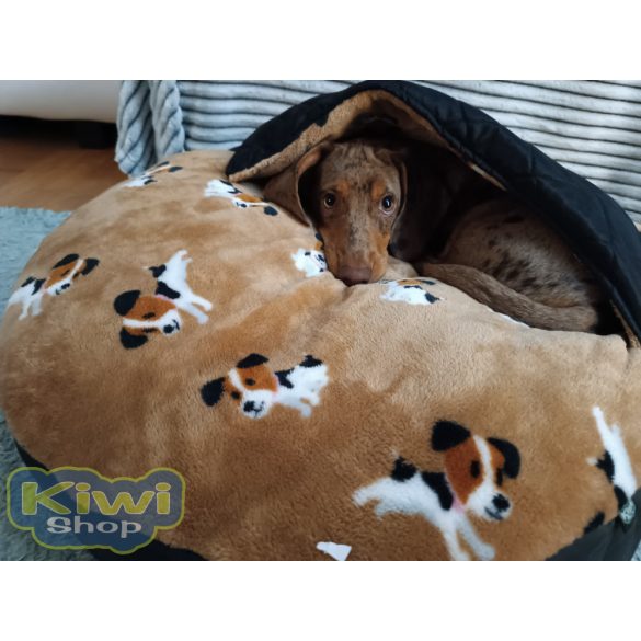 Kiwi Pet's bebújós fekhelyek barna kutyás